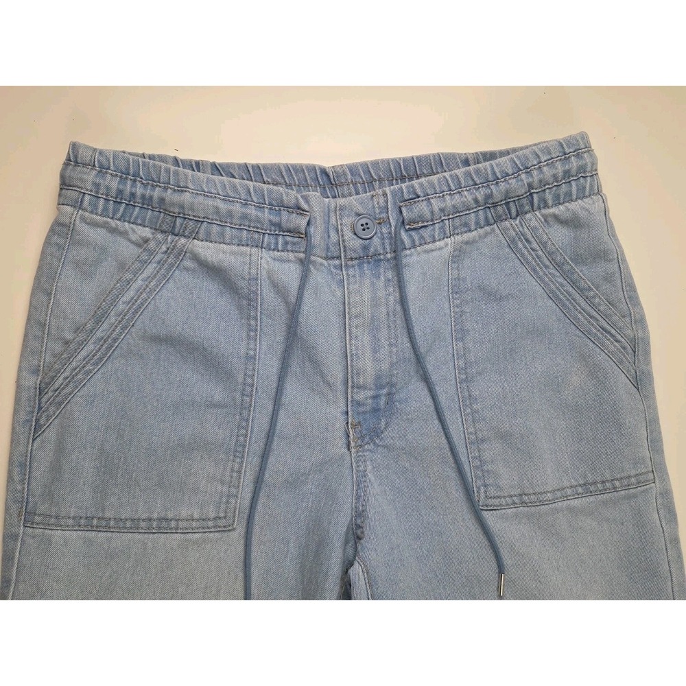 Tinseltown Womens‎ Jean Joggers Elastic Waist Draw String Cargo Pants Size Large - Picture 2 of 10